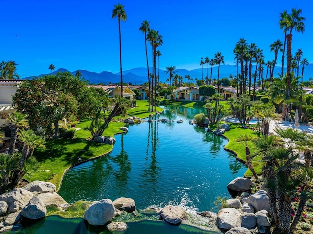 water view featuring a mountain view