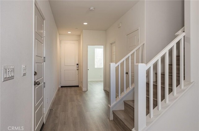 foyer featuring hardwood / wood-style flooring