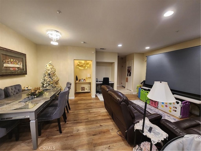 living room featuring light hardwood / wood-style floors