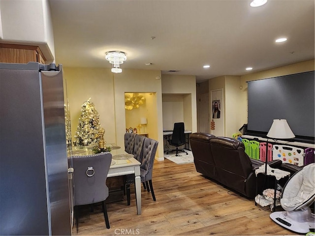 interior space with light hardwood / wood-style flooring