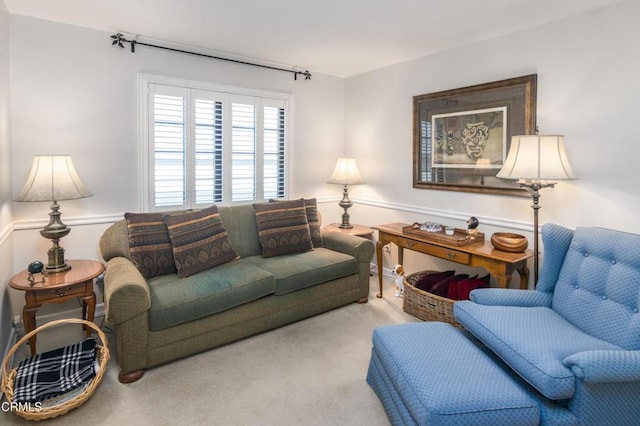 living room featuring carpet flooring