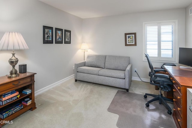 view of carpeted office