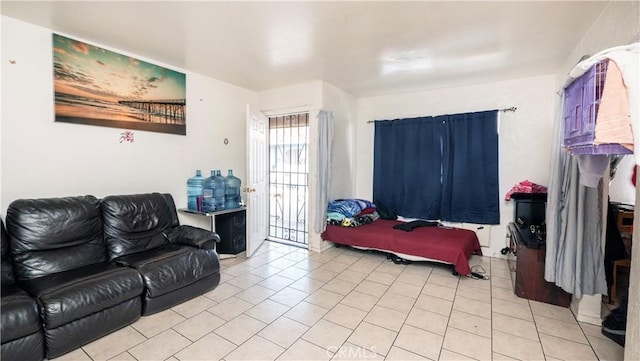 view of tiled living room