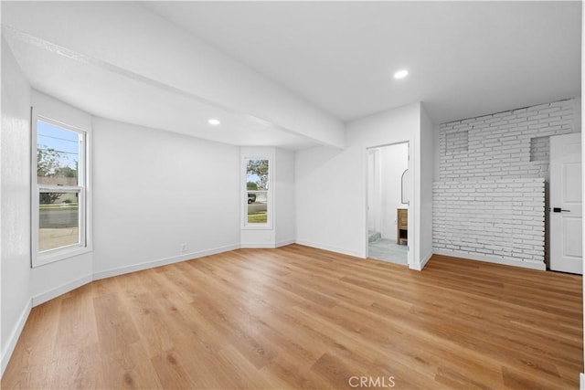 interior space with light hardwood / wood-style flooring