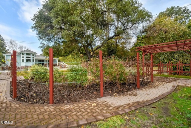 view of yard featuring a pergola