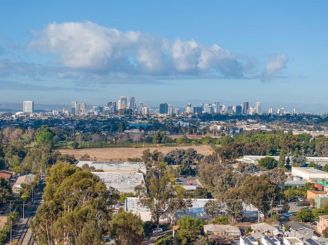 aerial view featuring a city view