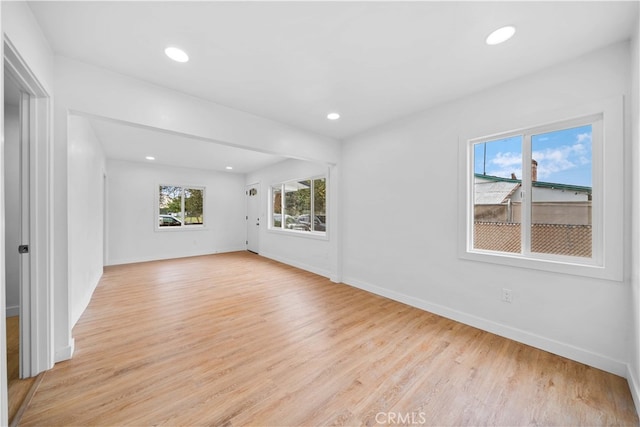 empty room featuring light wood-type flooring