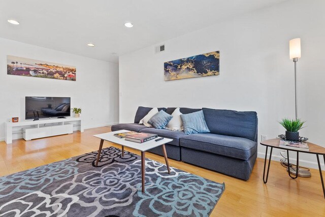 living room featuring hardwood / wood-style flooring