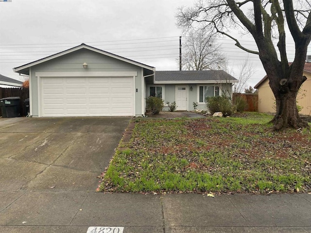 ranch-style house with a garage