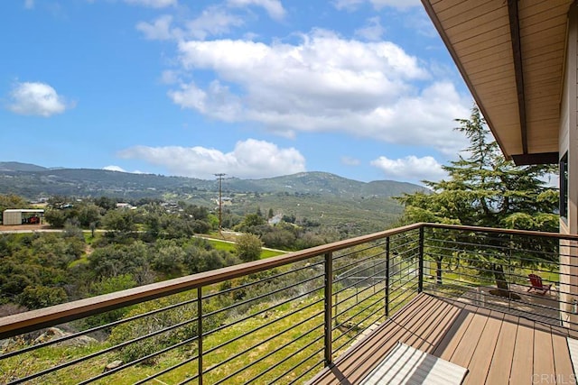 balcony with a mountain view