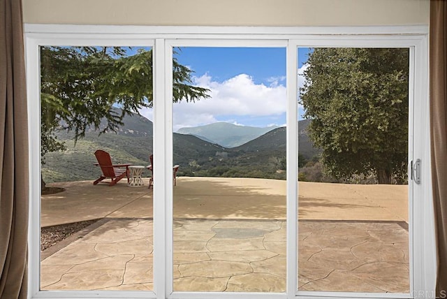 doorway with a mountain view