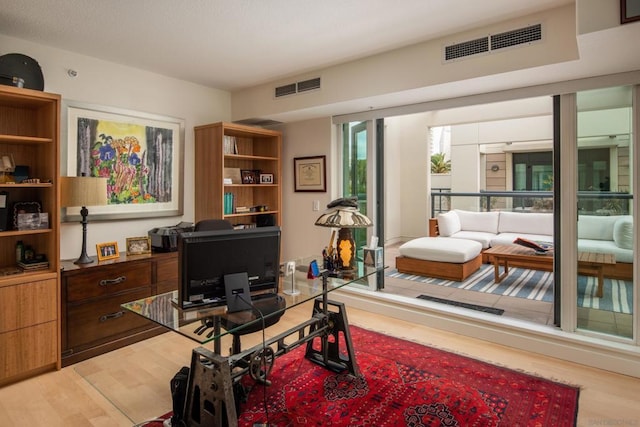 office featuring wood-type flooring