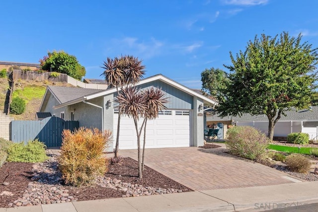 view of front of house with a garage