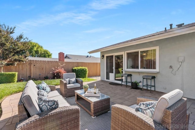 view of patio / terrace with an outdoor living space