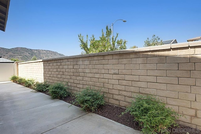 exterior space featuring a mountain view