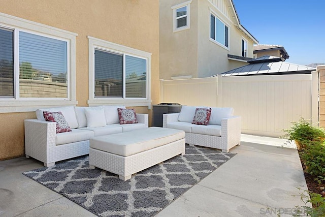 view of patio featuring outdoor lounge area