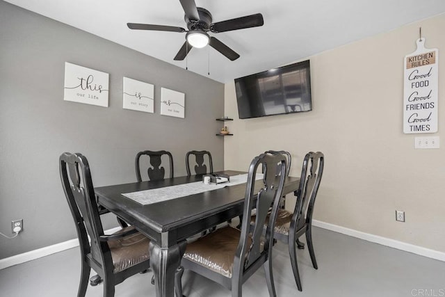 8115 Cacus, Spring Valley, CA 91977 - dining room featuring a ceiling fan and concrete flooring