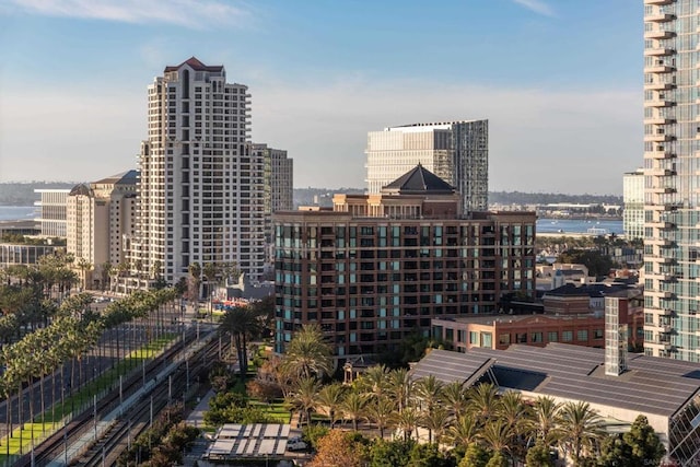 view of city with a water view