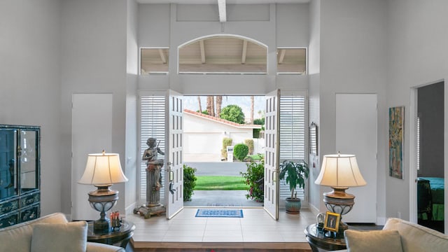 entrance foyer with a towering ceiling