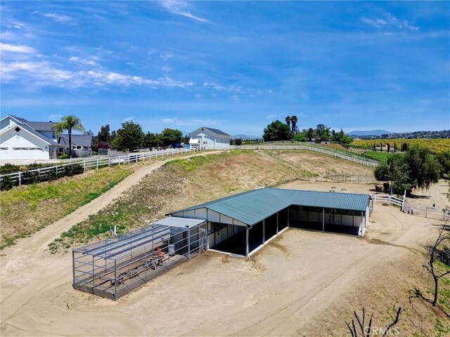 bird's eye view with a rural view