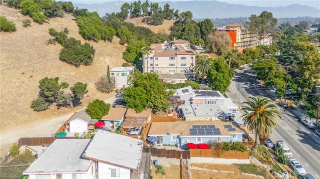 aerial view featuring a residential view and a mountain view