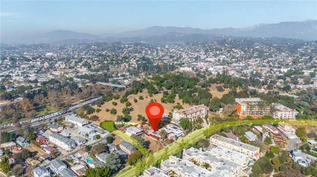 aerial view featuring a mountain view