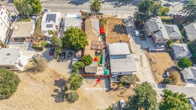 aerial view with a residential view