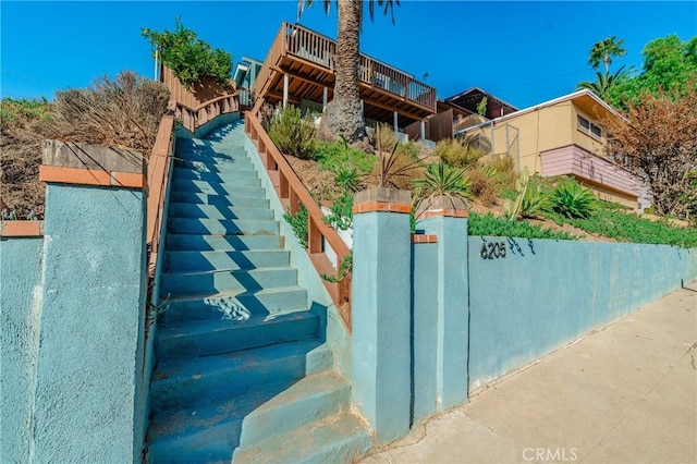 exterior space featuring stairs