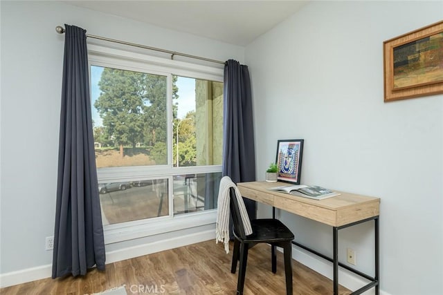 office featuring hardwood / wood-style floors