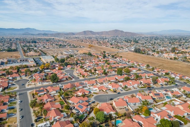 aerial view with a mountain view