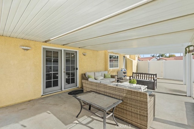 view of patio with an outdoor hangout area