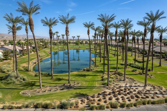 view of property's community with a water view