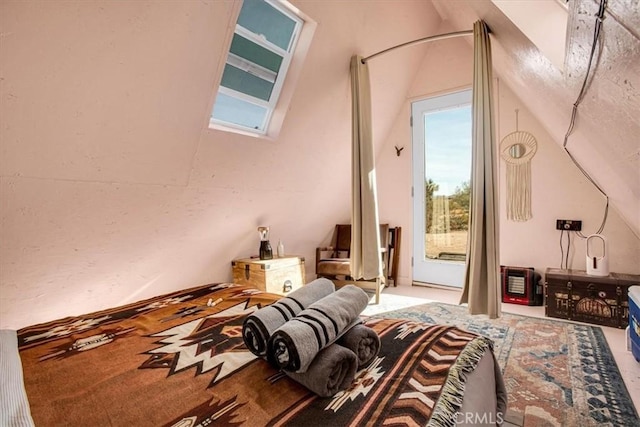 59427 La Crescenta Dr, Yucca Valley, CA 92284 - interior space featuring access to exterior and lofted ceiling