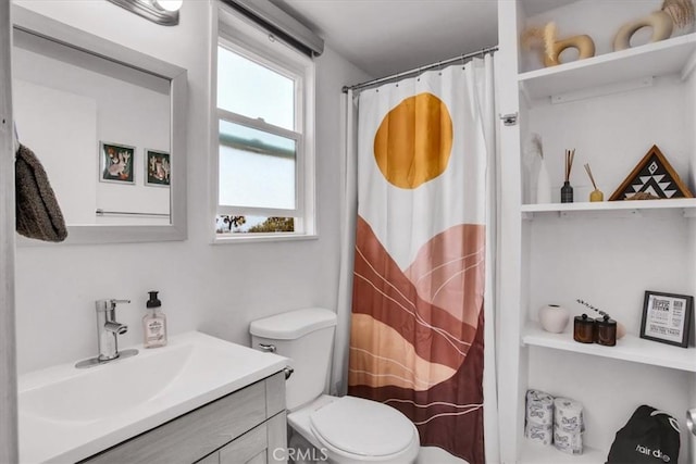 bathroom with toilet and vanity