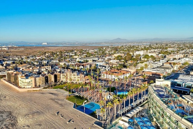 bird's eye view with a mountain view