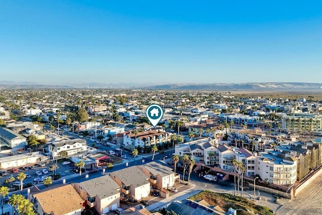 drone / aerial view with a mountain view