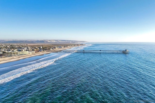 property view of water featuring a view of the beach