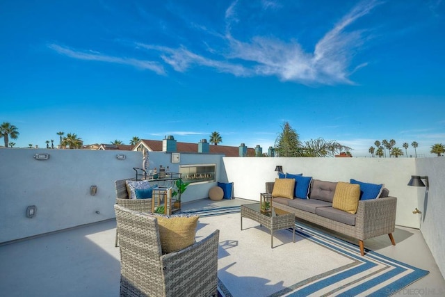 view of patio / terrace with an outdoor living space