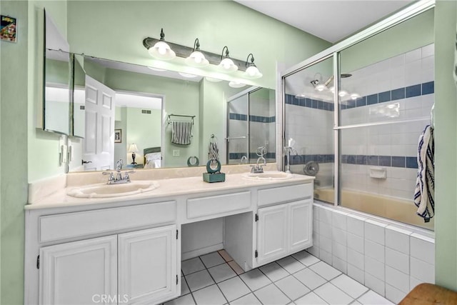 14326 Chandler Blvd Unit 5, Sherman Oaks, CA 91401 - full bath with a sink, tile patterned flooring, ensuite bathroom, and tiled shower / bath