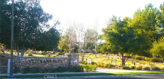 view of community sign