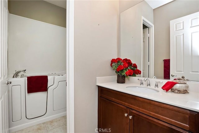 bathroom featuring vanity and tile patterned floors