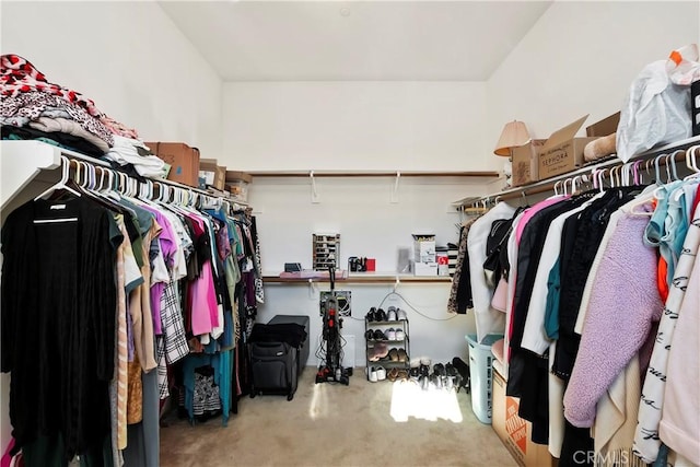 spacious closet with carpet floors