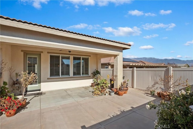 exterior space with a mountain view