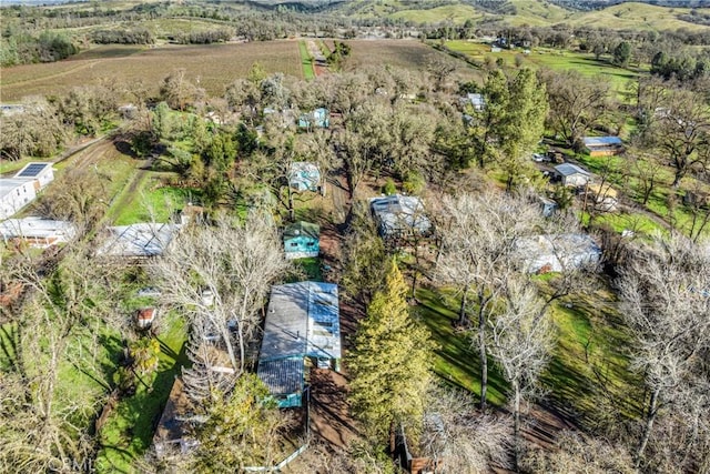 bird's eye view with a rural view