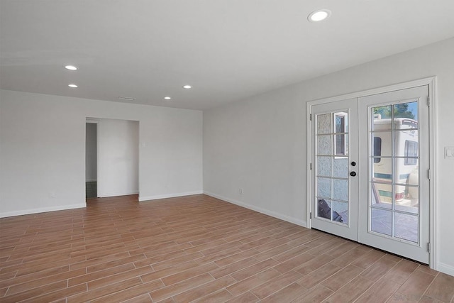 spare room with french doors