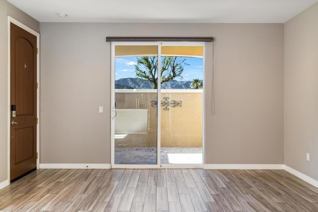 interior space with light hardwood / wood-style floors