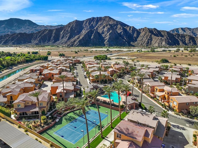 aerial view with a mountain view