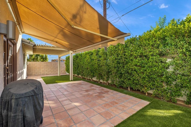 view of patio with grilling area