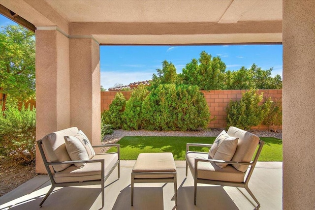 view of patio with outdoor lounge area