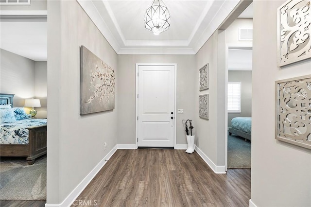 foyer entrance featuring hardwood / wood-style flooring